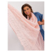 Light pink women's scarf with rhinestones
