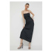 Šaty Abercrombie & Fitch čierna farba, maxi, priliehavá