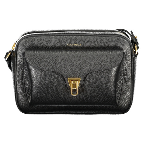 Čierna kožená kabelka cez rameno Coccinelle