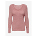 Ružový rebrovaný basic sveter ONLY Latia