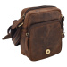 Pánske kožené crossbody tmavohnedý hunter V 250591