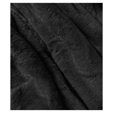 Teplá čierna dámska obojstranná zimná bunda (W610BIG) MHM