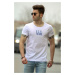 Madmext Men's Printed White T-Shirt 4527