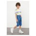 Trendyol Indigo Boy's Elastic Waist and Tied Woven Shorts