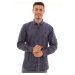 G724 DEWBERRY MEN'S SHIRT-NAVY-BROWN