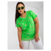 Green cotton blouse of larger size with V-neck