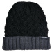 Braid Knit Beanie Black/Heather Grey