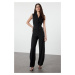 Trendyol Black Jacket Collar Detailed Maxi Woven Jumpsuit