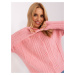 Light pink women's knitted cardigan