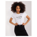 White women's T-shirt with BASIC FEEL GOOD application