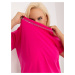 Navy pink plus size blouse with short sleeves