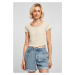 Women's Soft Seagrass T-Shirt Cropped Button Up Rib