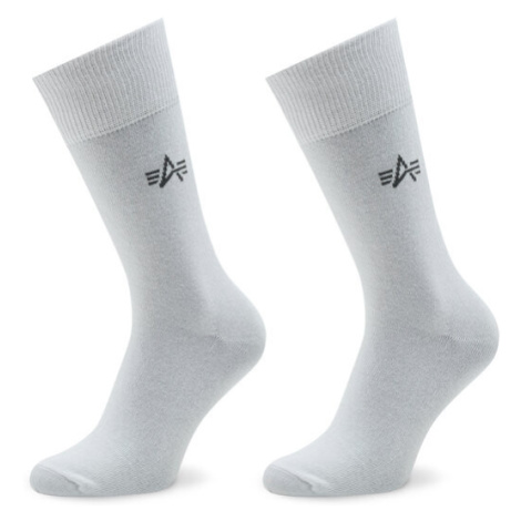 Alpha Industries Súprava 3 párov vysokých pánskych ponožiek Basic 118929 Biela