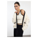 Trendyol Stone Color Block Knitwear Blouse-Cardigan Set