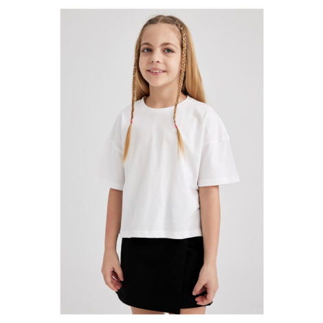 DEFACTO Girl Short Sleeve White T-Shirt