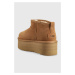 Semišové snehule UGG W Classic Ultra Mini Platform hnedá farba