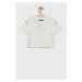 Detské bavlnené tričko Sisley biela farba,