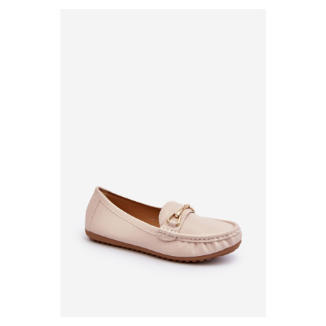 Women's Classic Loafers with Beige Ainslee Decoration