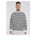 Men's Striped Crewneck Sweatshirt White - Sand/Black