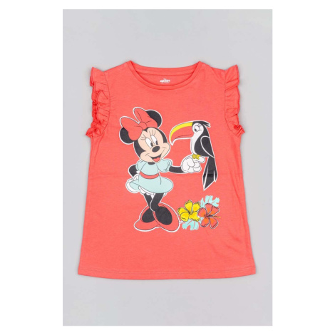 Detský bavlnený top zippy x Disney oranžová farba