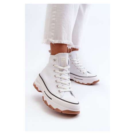 Women's High Platform Sneakers White Valvia