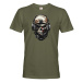 Pánské tričko s potlačou lebky a vojaka - skvelé military tričko