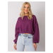 Tmavofialová dámska crop mikina RV-BL-7450.64-purple