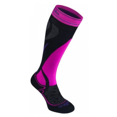 Ponožky Bridgedale Ski Midweight Women's black / fluo pink/077