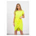 Tied dress with envelope bottom yellow neon
