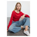 Trendyol Red Boat Neck Crop Regular/Normal Fit Knitted Sweatshirt