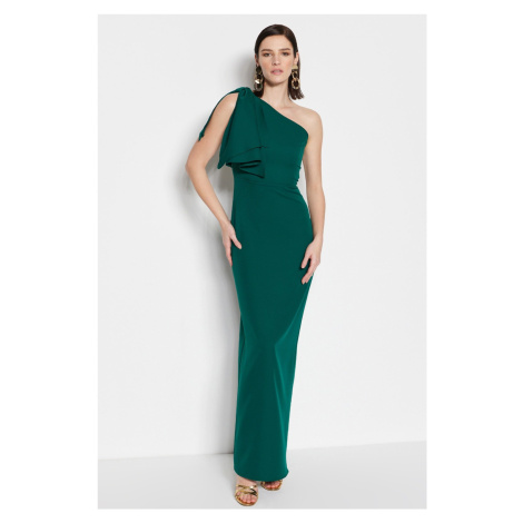 Trendyol Emerald Green večerné šaty