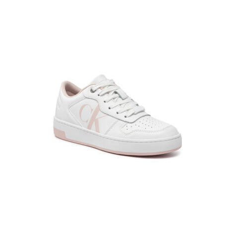 Calvin Klein Jeans Sneakersy Cupsole Laceup Basket Low Lth YW0YW00692 Biela