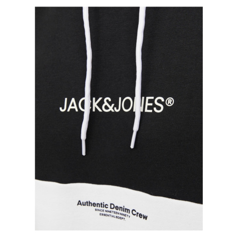 JACK & JONES Mikina 'Ryder'  čierna / biela