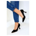 Soho Women's Black Suede Classic Heeled Shoes 16559