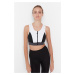 Trendyol White Color Block Support/Shaping Zipper Knitted Sports Bra