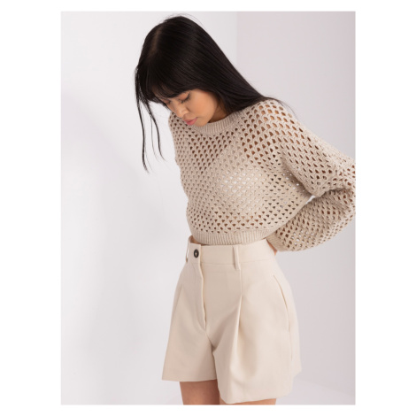 Summer sweater jano beige with openwork pattern