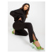 Basic black tracksuit with wide legs