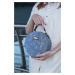 Madamra Blue Denim Denim Women's Round Shoulder Bag