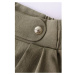 B252 Široké nohavice s ozdobnými gombíkmi - olivové