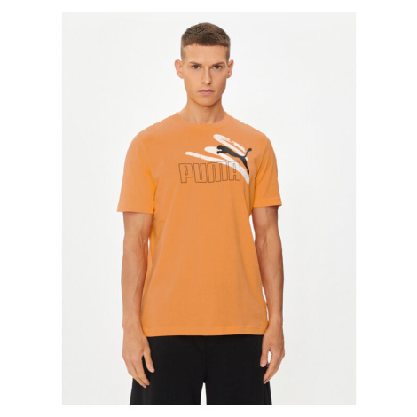 Puma Tričko Ess+ Logo 678988 Oranžová Regular Fit