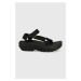 Sandále Teva 1131270.BLK-BLK, dámske, čierna farba, na platforme