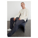 Trendyol Ecru Regular Crew Neck Textured Knitwear Sweater