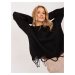 Black oversize sweater with a round neckline