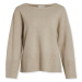 Vila  Cassie Boatneck Knit L/S - Natural Melange  Svetre Béžová