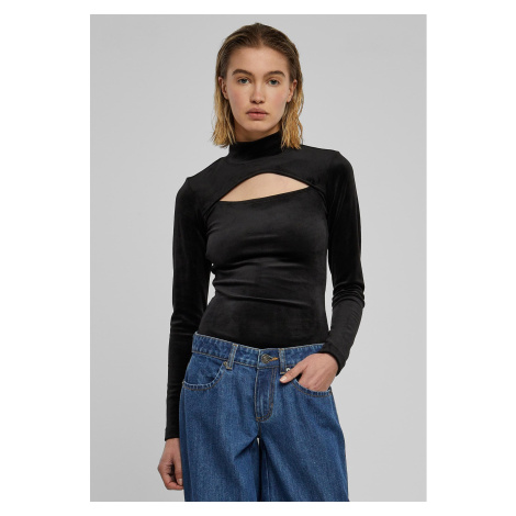 Women's velvet turtleneck in black Urban Classics