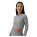 GymBeam FLO Dámsky crop top, sivá, veľkosť