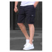 Madmext Black Men's Cargo Pocket Capri Shorts 6503