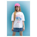 DEFACTO Girls Oversize Fit Crew Neck 3d Printed Short Sleeve T-Shirt