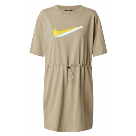 Nike Sportswear Šaty  svetlohnedá / žltá / biela