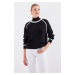 Bigdart 15879 Striped Oversize Knitwear Sweater - Black